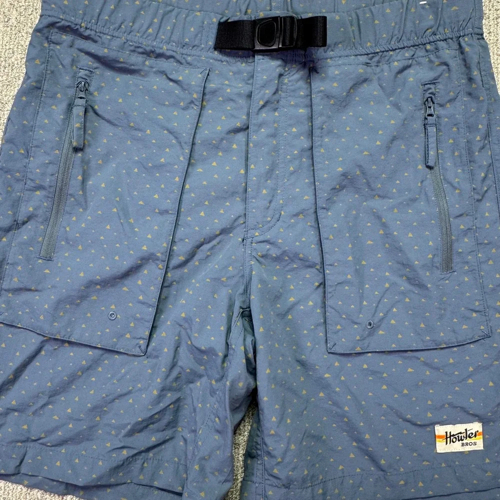 Howler Brothers Horizon Hybrid 2.0 Shorts Mens 34 Blue Triangle Geometric NWOT